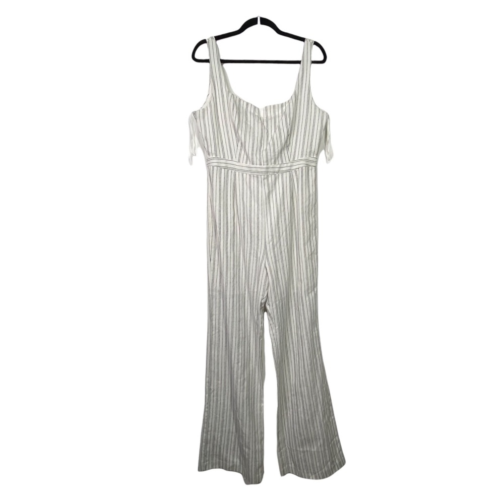 Line & Dot Jumpsuit Striped Sleeveless Wide Leg LR6143B